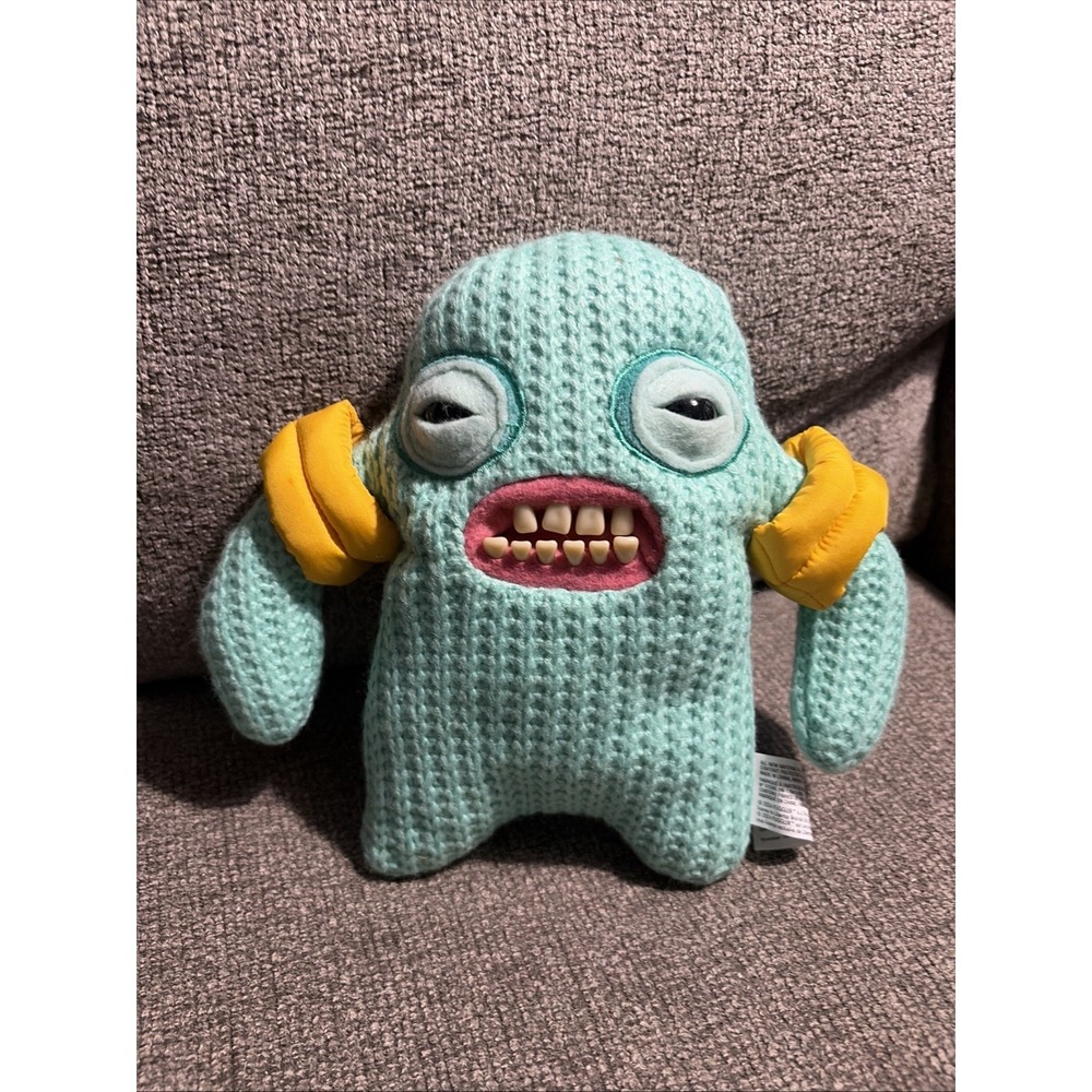 Fuggler Vacay Vibes Mr Needles Turquoise Plush Stuffed Animal Ugly Monster